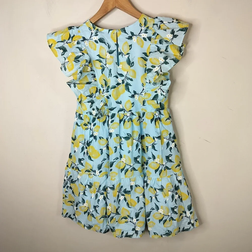 French Connection‎ Girls Dress Lemon Floral Cotton Ruffled